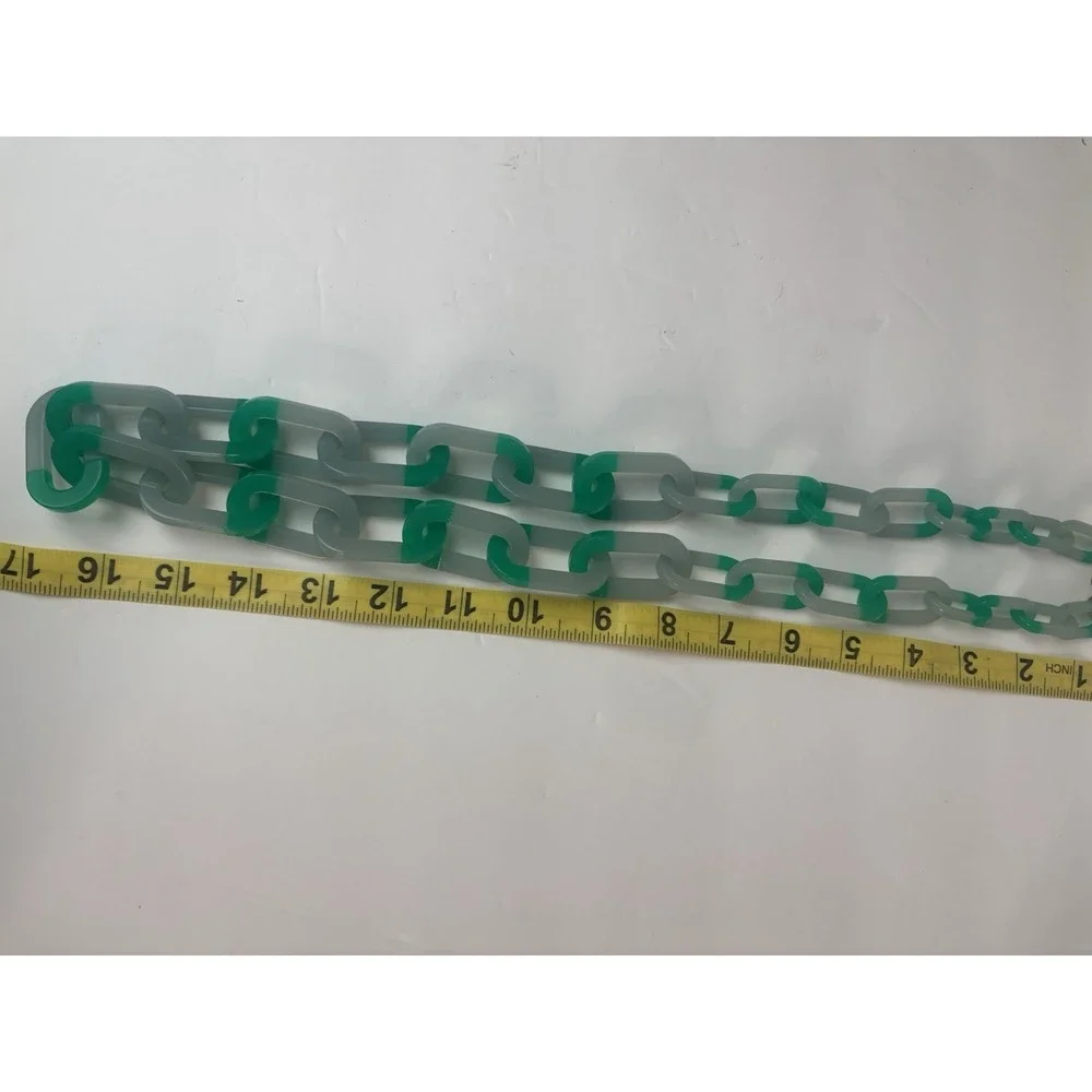 J. Crew Chunky Link Chain Necklace Opaque Blue Green Resin Statement